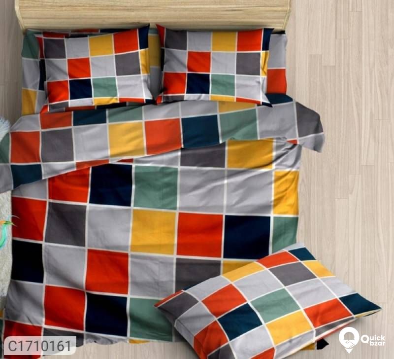 Glace Cotton Printed Double Bed Bedsheets