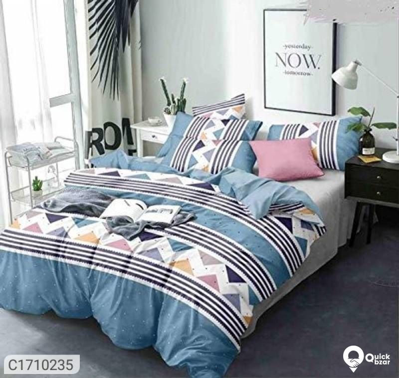 Glace Cotton Printed Double Bed Bedsheets