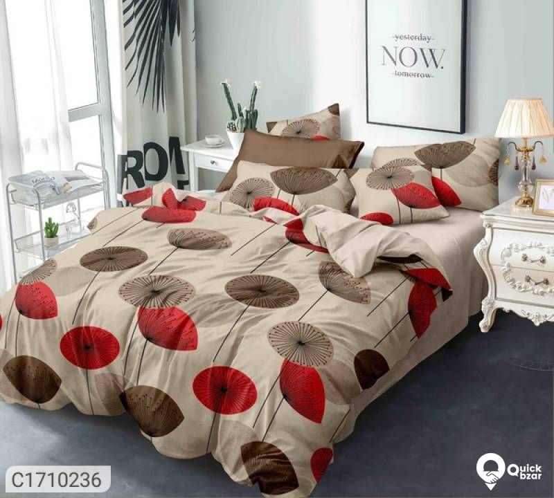 Glace Cotton Printed Double Bed Bedsheets
