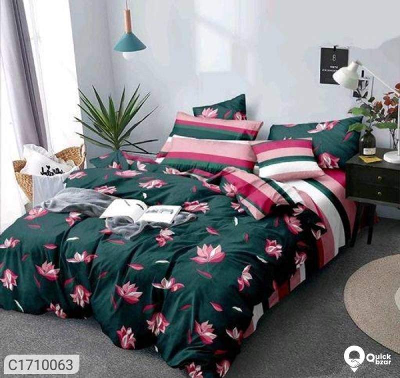 Glace Cotton Printed Double Bed Bedsheets